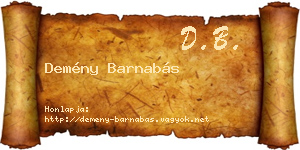 Demény Barnabás névjegykártya