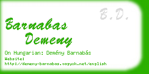 barnabas demeny business card